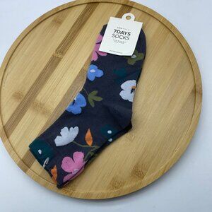 NWT‎ 7 DAYS SOCKS Made with Love Cotton Blend Quality Floral Socks Adult OS